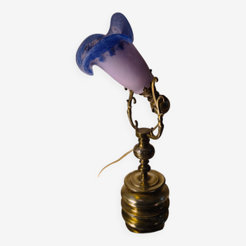 Bronze and brass balance lamp late 19th century