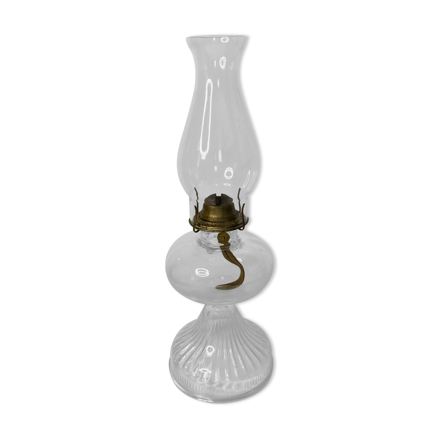 Old kerosene lamp Eagle USA glass brass XXth