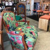 Louis XV style Bergère armchair with floral motifs
