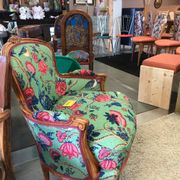 Louis XV style Bergère armchair with floral motifs
