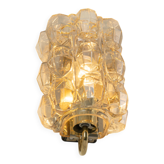Large amber wall lamp in bubble glass by Helena Tynell, Limburg, Germany.