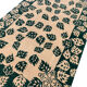 Antique indian carpet hand made green cream wool area 120x205cm