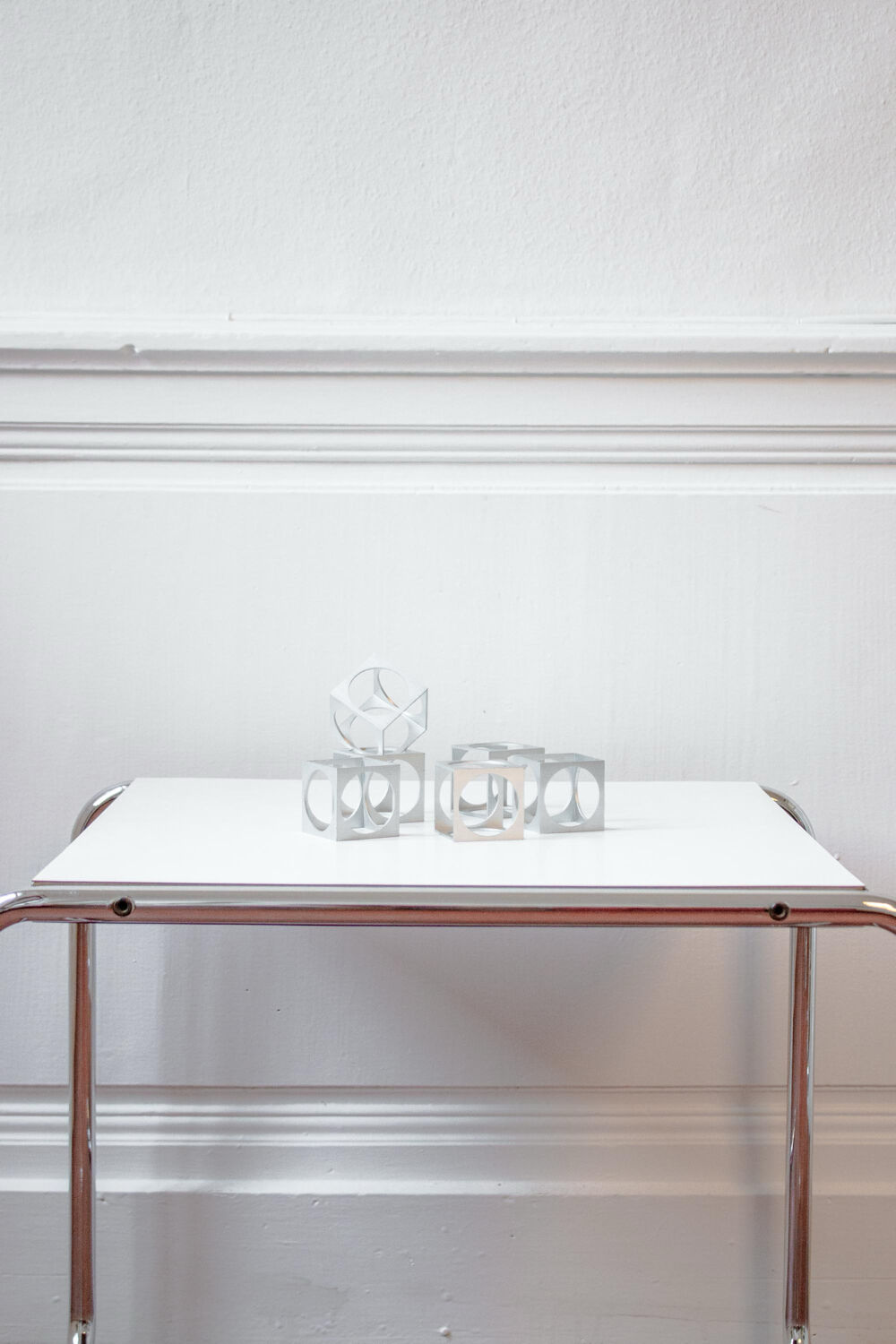 Set of 6 vintage aluminium napkin rings / egg cups by Pier