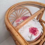 Ensemble table et chaises rotin vintage