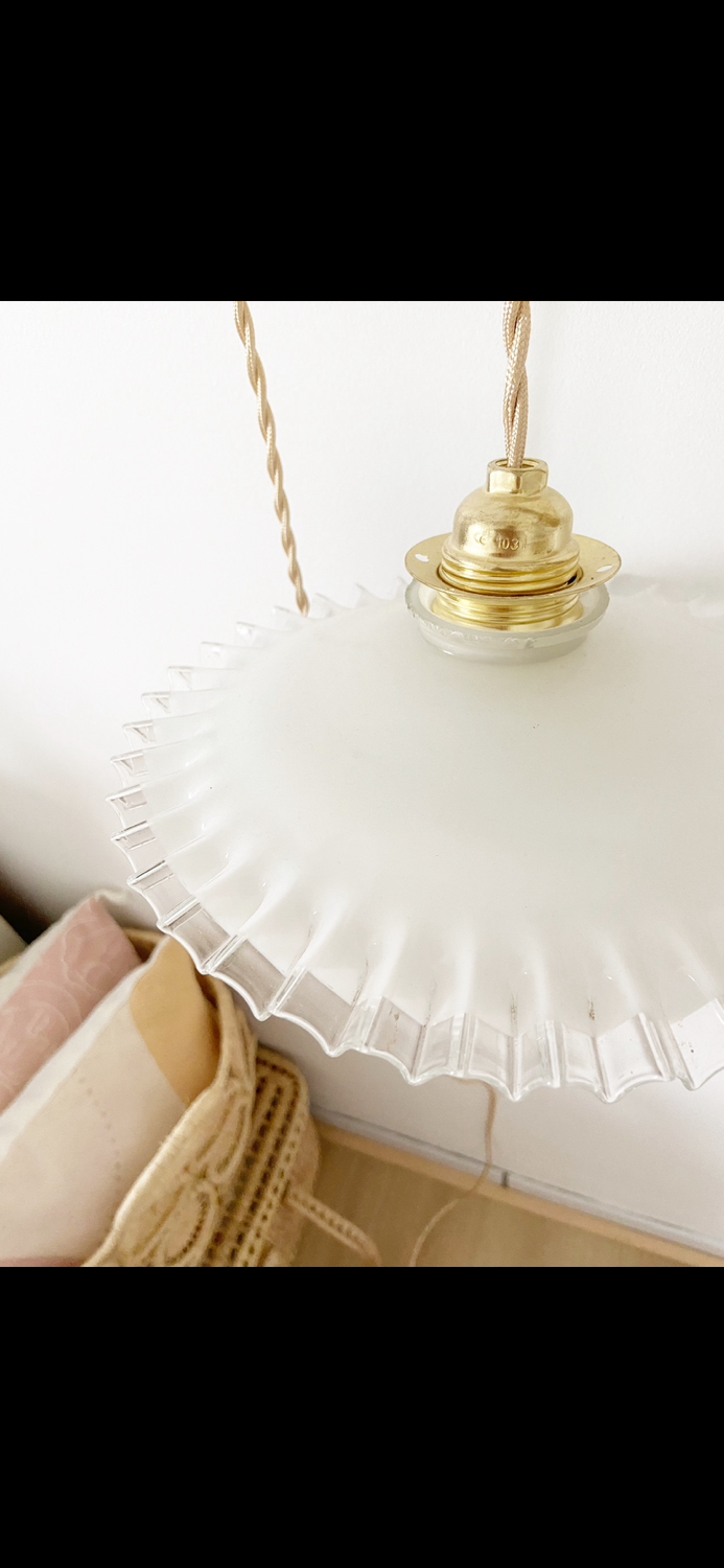 Opaline pendant lamp