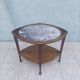 Table guéridon Art Nouveau en acajou et dessus en marbre