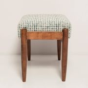 Vintage white and aqua mid-century stool, Edmund Homa, 1960s