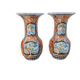 Pair of vases with Petrus Regout Maastricht decoration in Imari style porcelain - 19th century