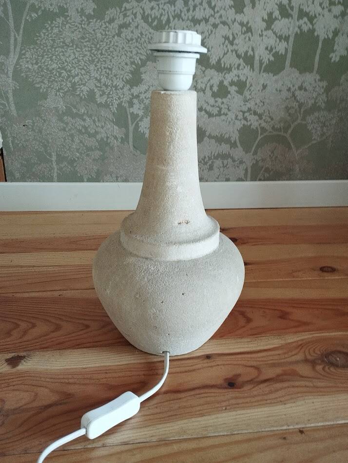 pied de lampe vintage en grès chamotté