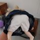 Wooden swing desk and porcelain dolls