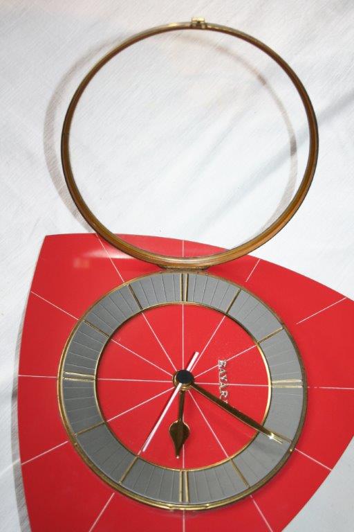 Bayard vintage formica wall clock red