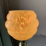 Lampe en verre taillé et globe en verre de Clichy vintage