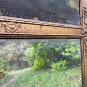 Mantelpiece mirror with bergère