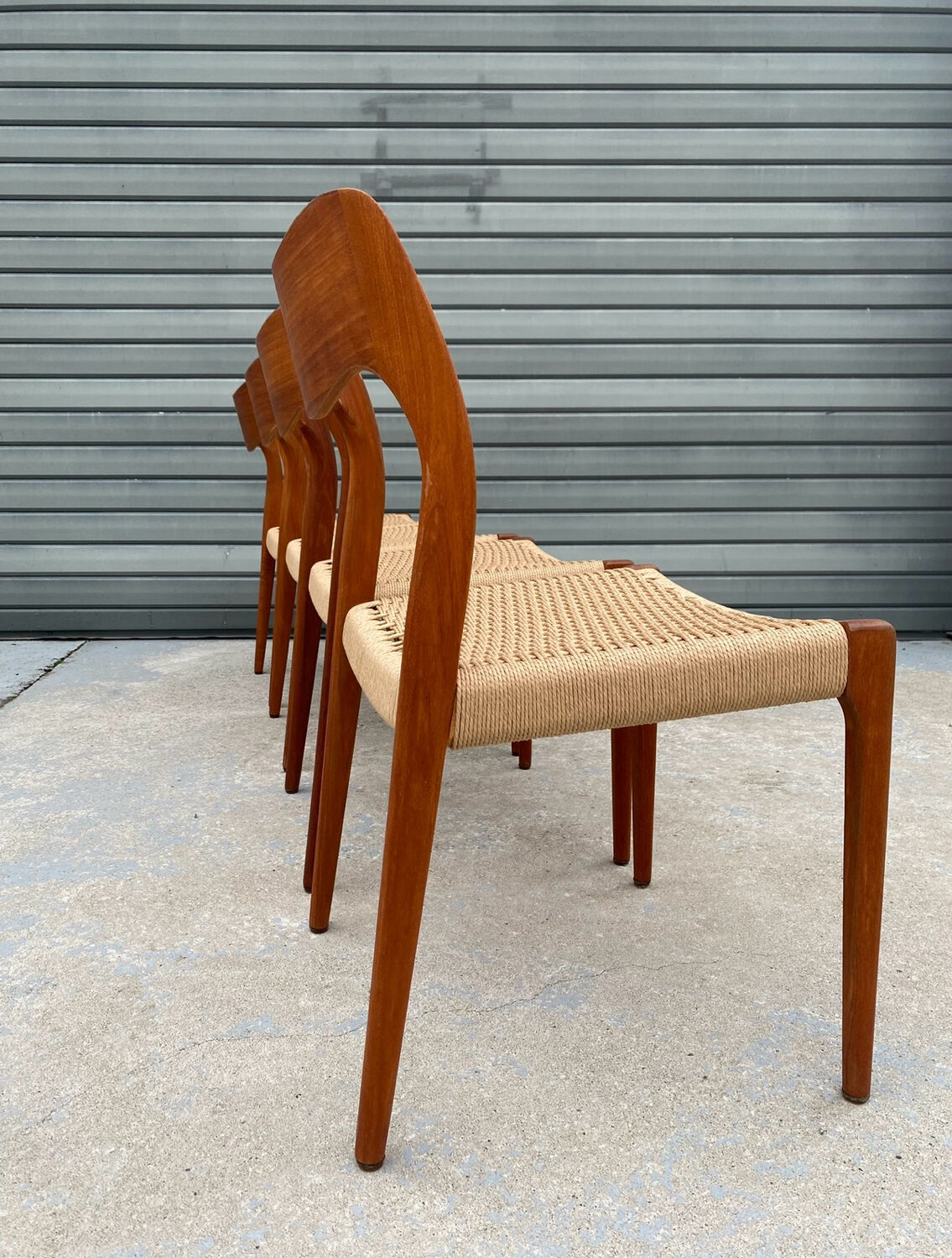 Set of 4 Niels Otto Moller model 71 chairs