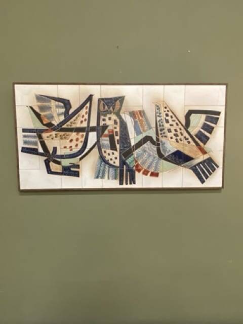 Wall panel, modernist ceramic signed Sinclair (from Hendrickx), 1950/60