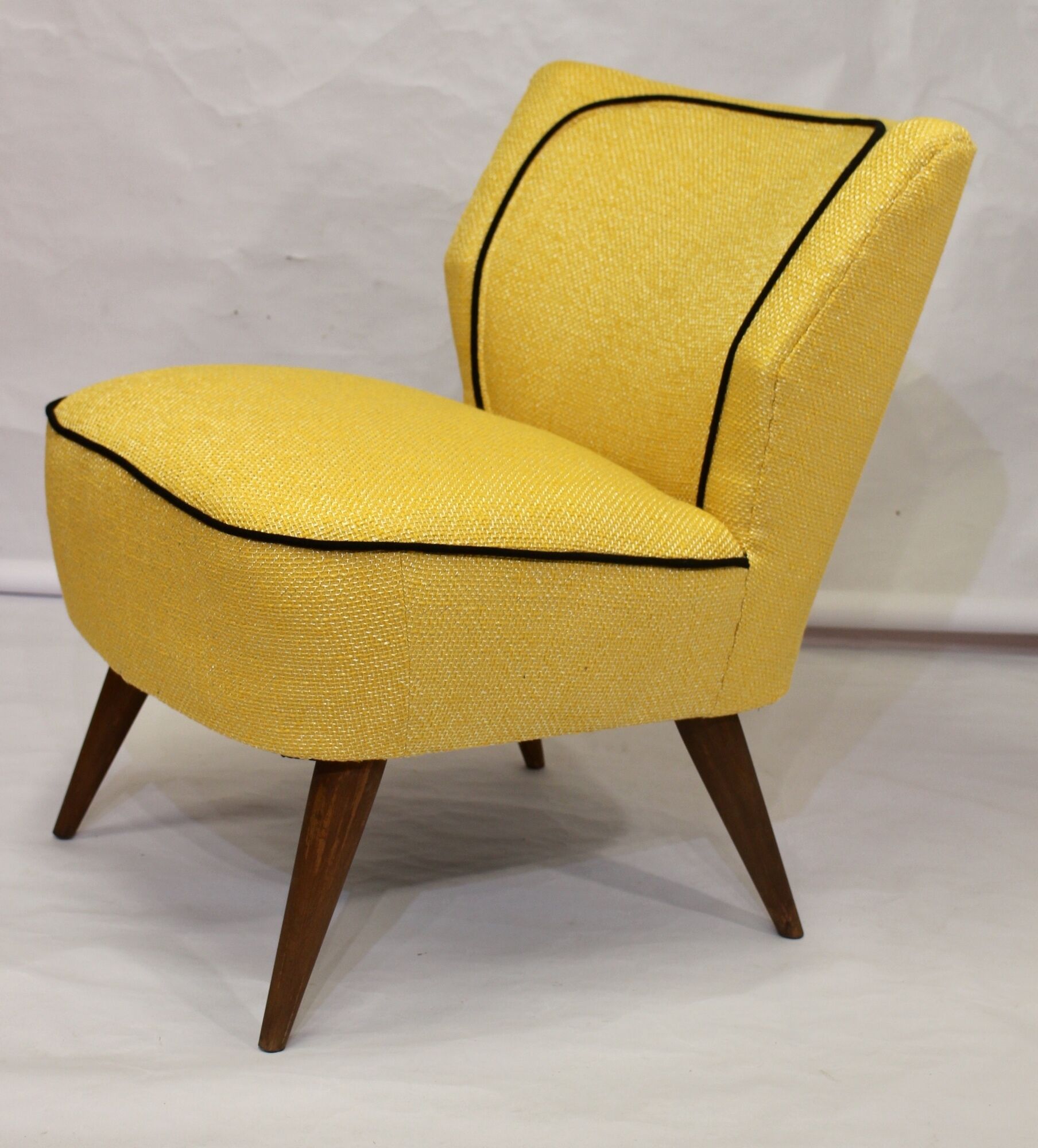Vintage cocktail armchair from the 50's restored Kenzo fabric Lelievre Edition