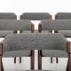 Set of 6 vintage dining chairs in grey bouclé