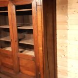 Bibliothèque vitrine empire d'époque en noyer massif