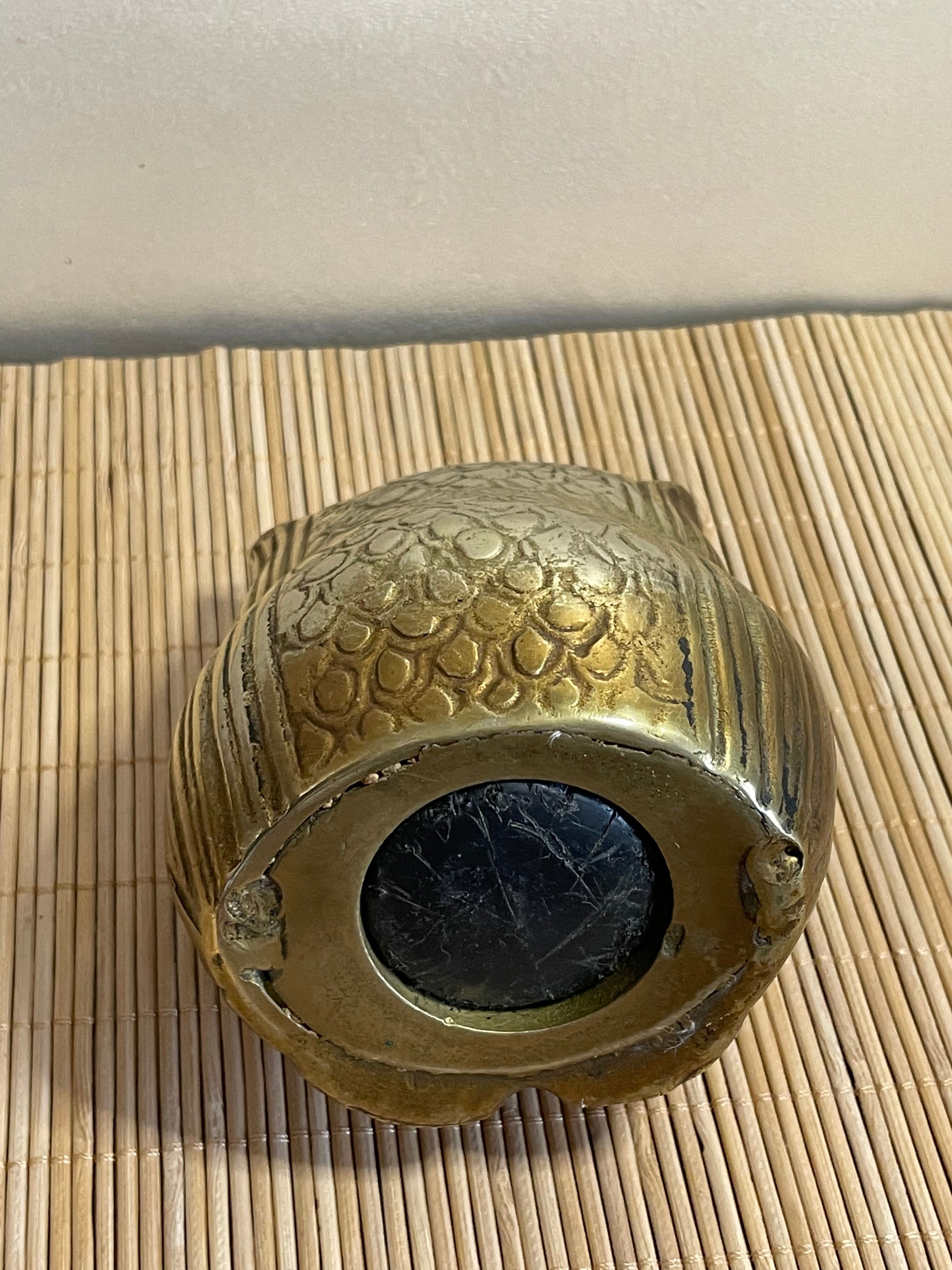 Owl brass piggy bank