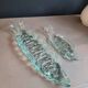 Pair of pressed glass sushi dishes