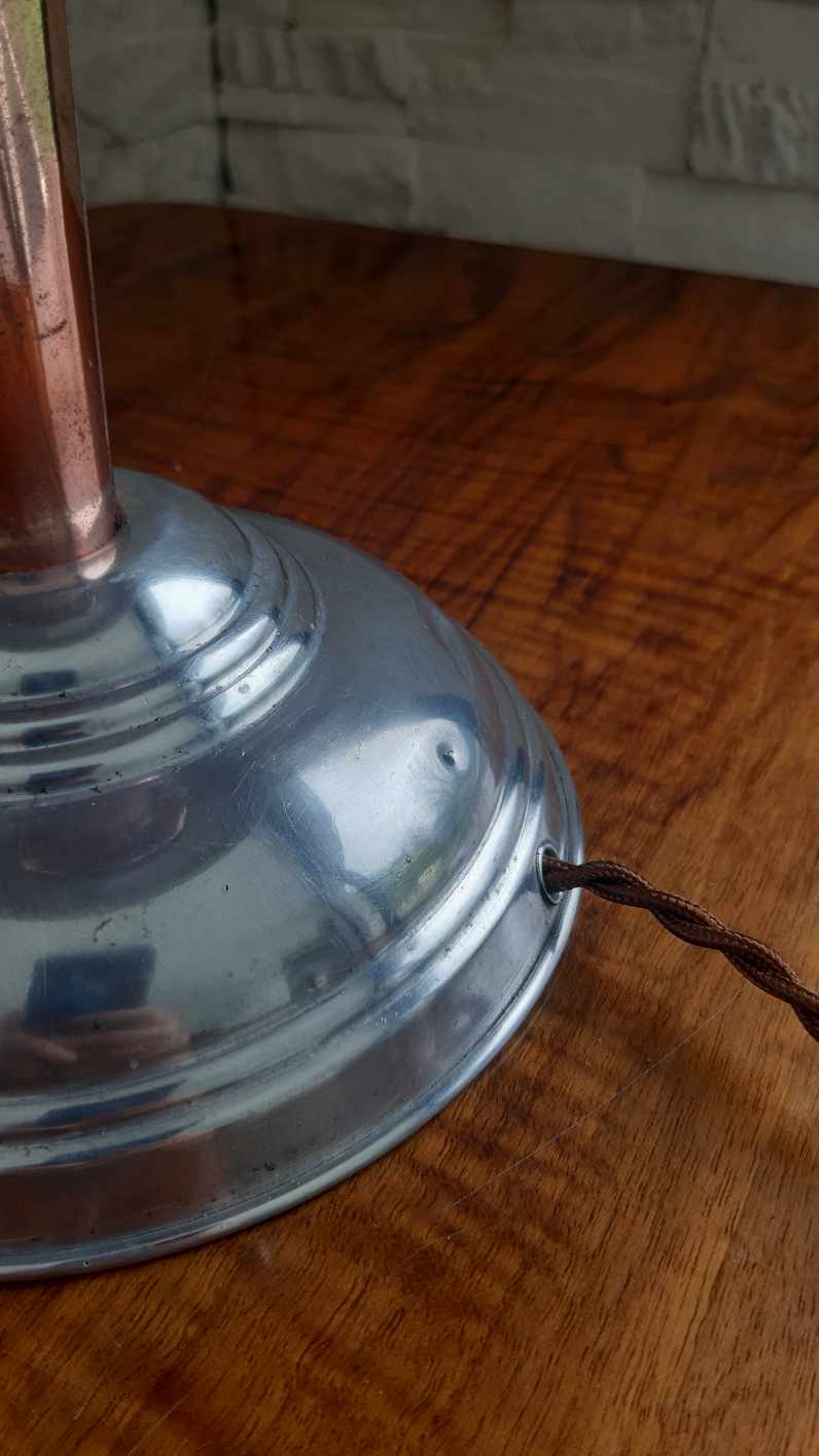 Copper and aluminum mushroom lamp