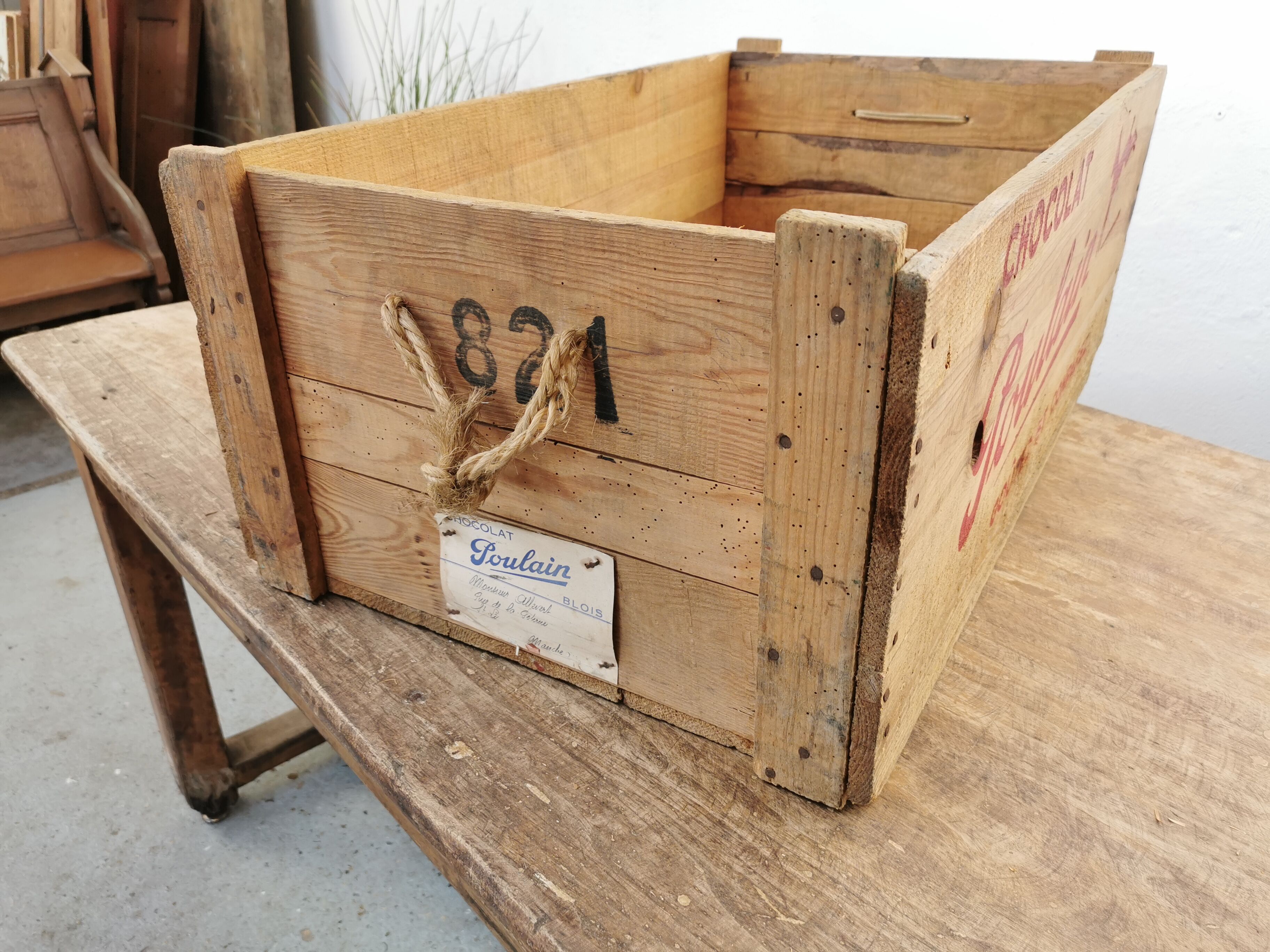 Vintage wooden box Chocolat Poulain