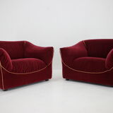 1970s pair of italian armchairs in velvet