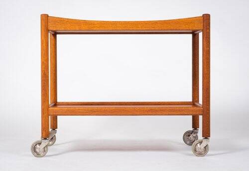 Chariot de bar danois moderne du milieu du siècle par Hans J. Wegner pour Andreas Tuck, années 1950.