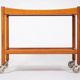 Chariot de bar danois moderne du milieu du siècle par Hans J. Wegner pour Andreas Tuck, années 1950.