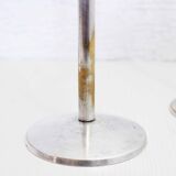 Set of 3 silver metal candle holders