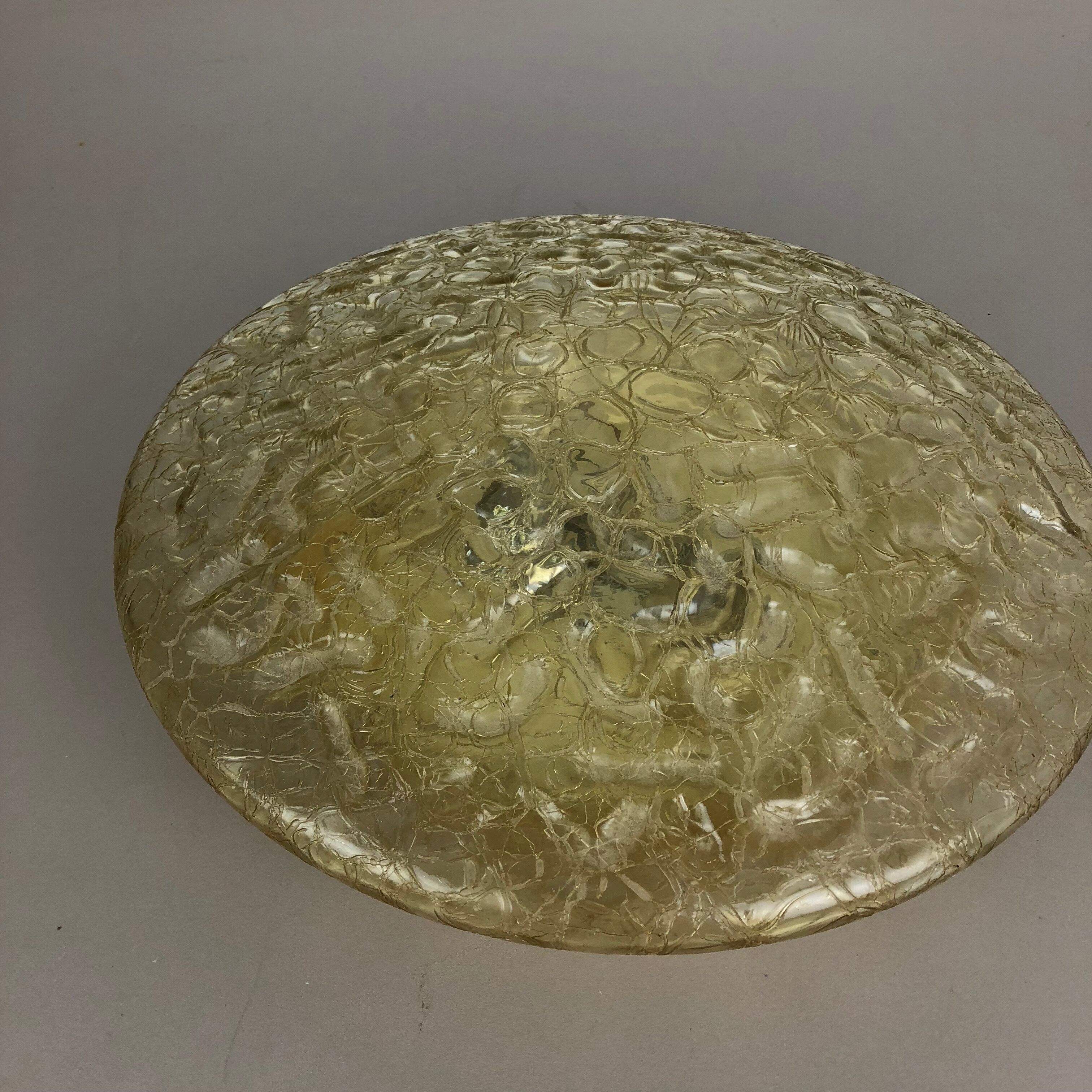 Modernist glass and metal ceiling light by Doria Lights, 1970s, Germany