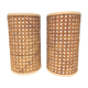 Set of 2 vintage wall lamps in cannage