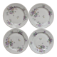 4 porcelain dessert plates decorated with flowers Bernardaud Limoges