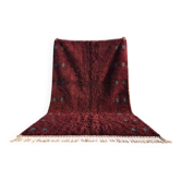 Tapis berbère marocain bordeaux 300x200 cm – motifs géométriques bleu-vert