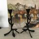 Pair of candle holders branch