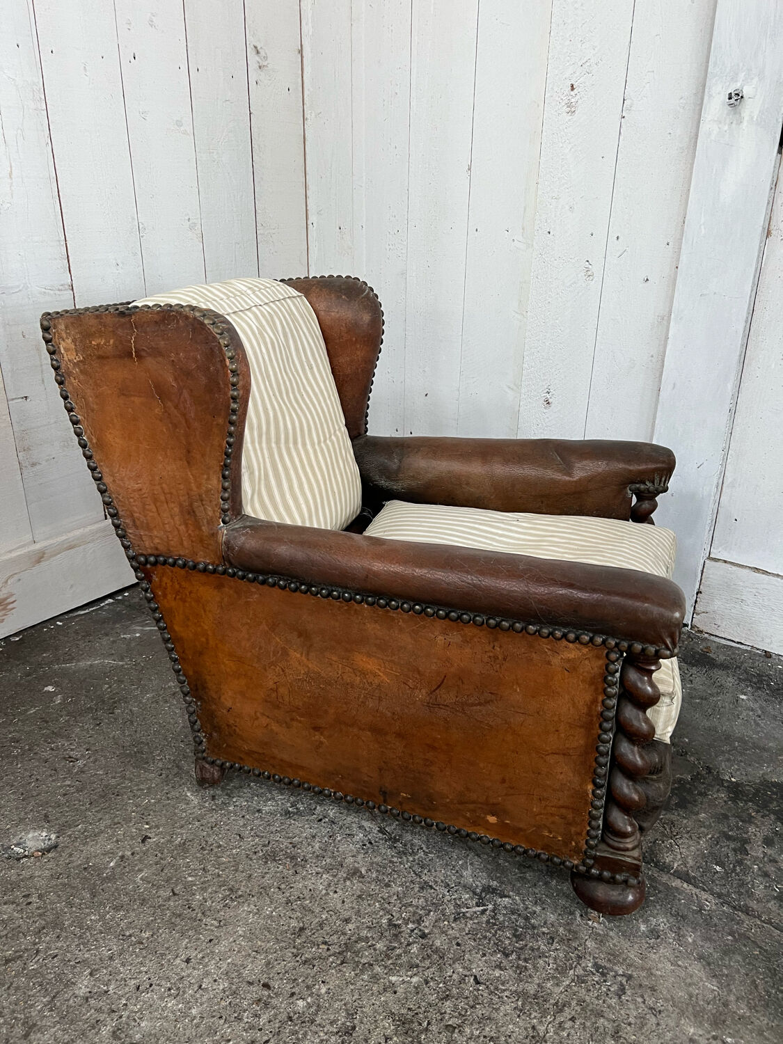 Leather club chair