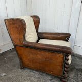 Leather club chair