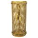 Hollywood Regency umbrella stand in gold metal with cord and tassels, Li Puma Firenze, 1950.