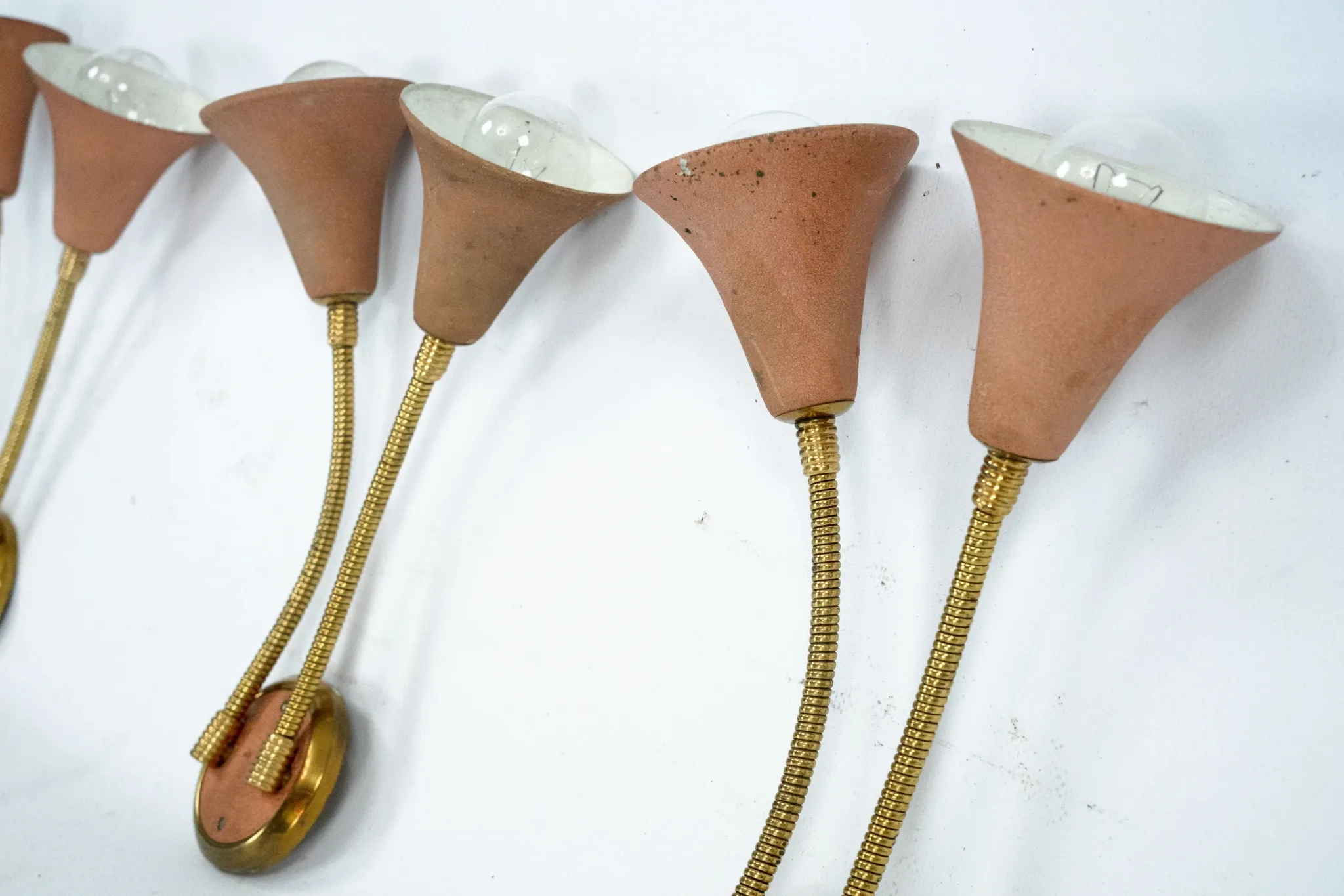 Mid-Century, Set of three sconces in Arredoluce manner. Italy 1950s