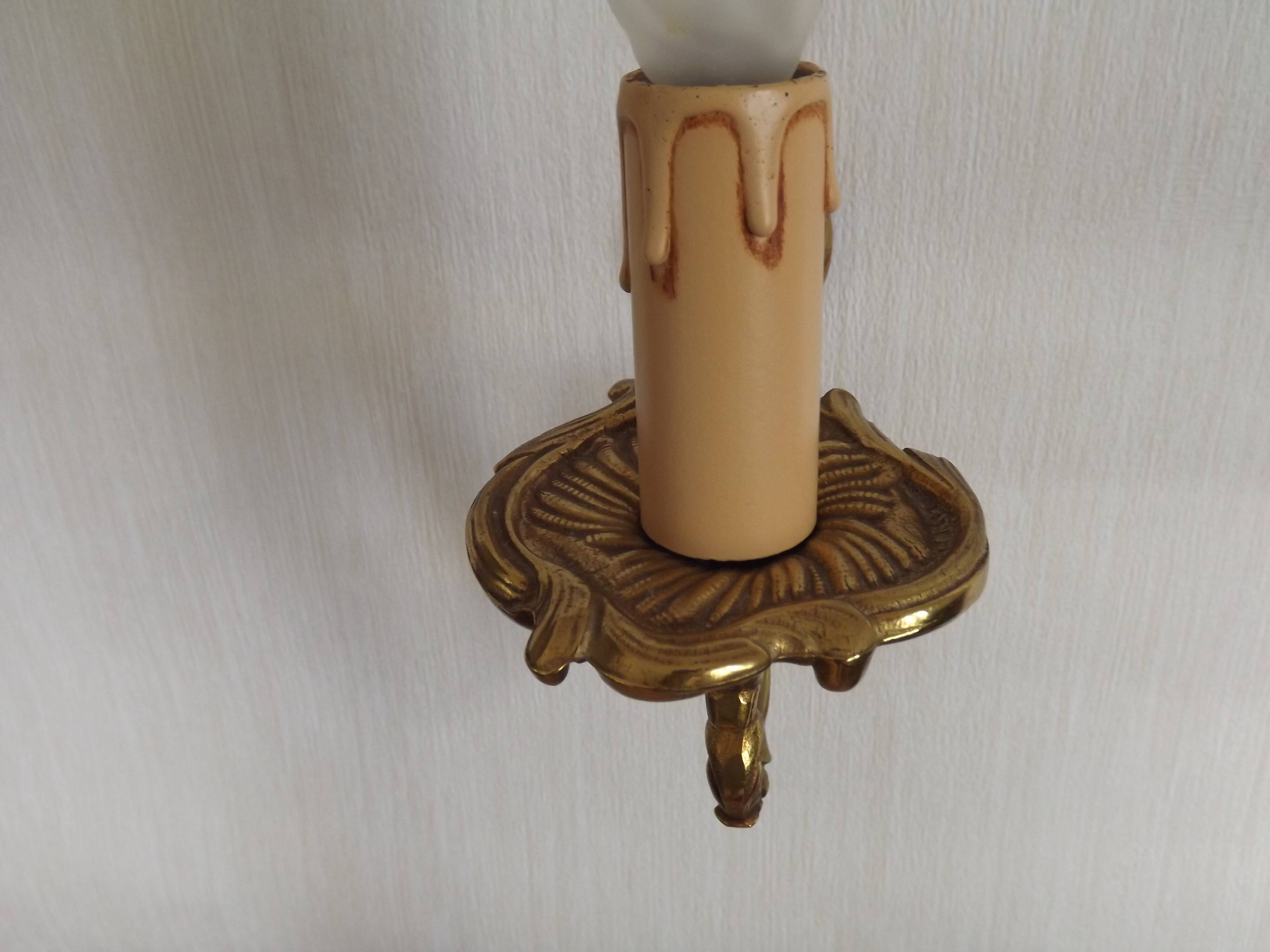 French Bronze Single Wall Sconce  Mid Century Single Light Fixture 5412