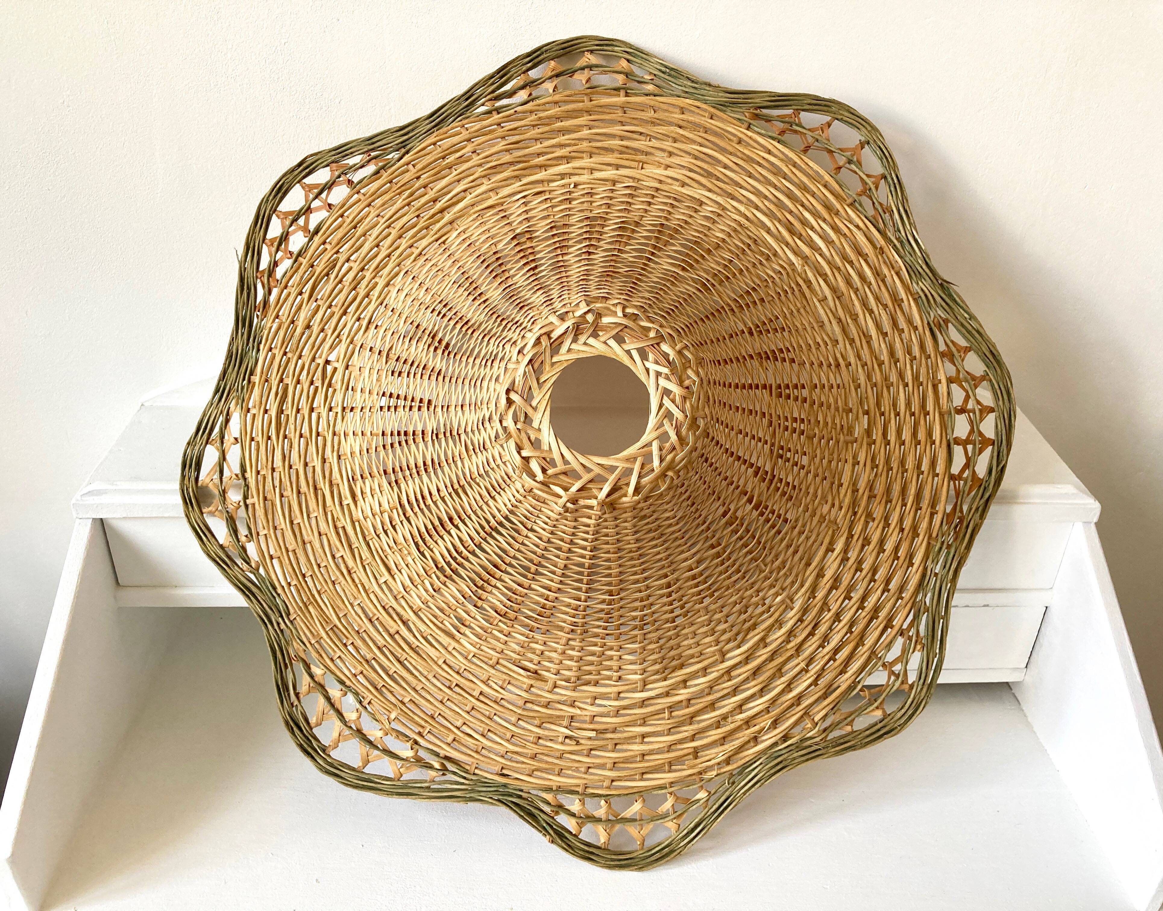 Braided wicker flower suspension