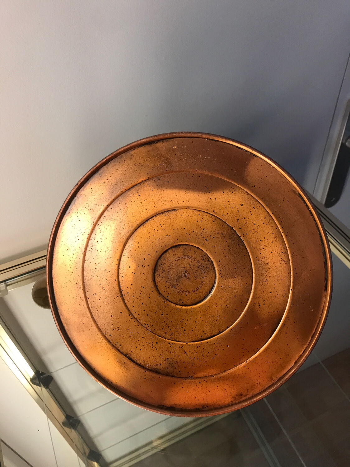 1930s kettle in red copper