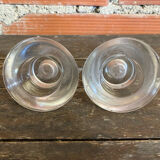 Pair of Candle Holders Design KNUT and MARIANNE HAGBERG Vintage Moulded Glass
