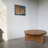 Round modernist coffee table, elm, 1950s.