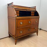 Biedermeier Roll-Top Desk in Cherry Veneer and Brass, 1820