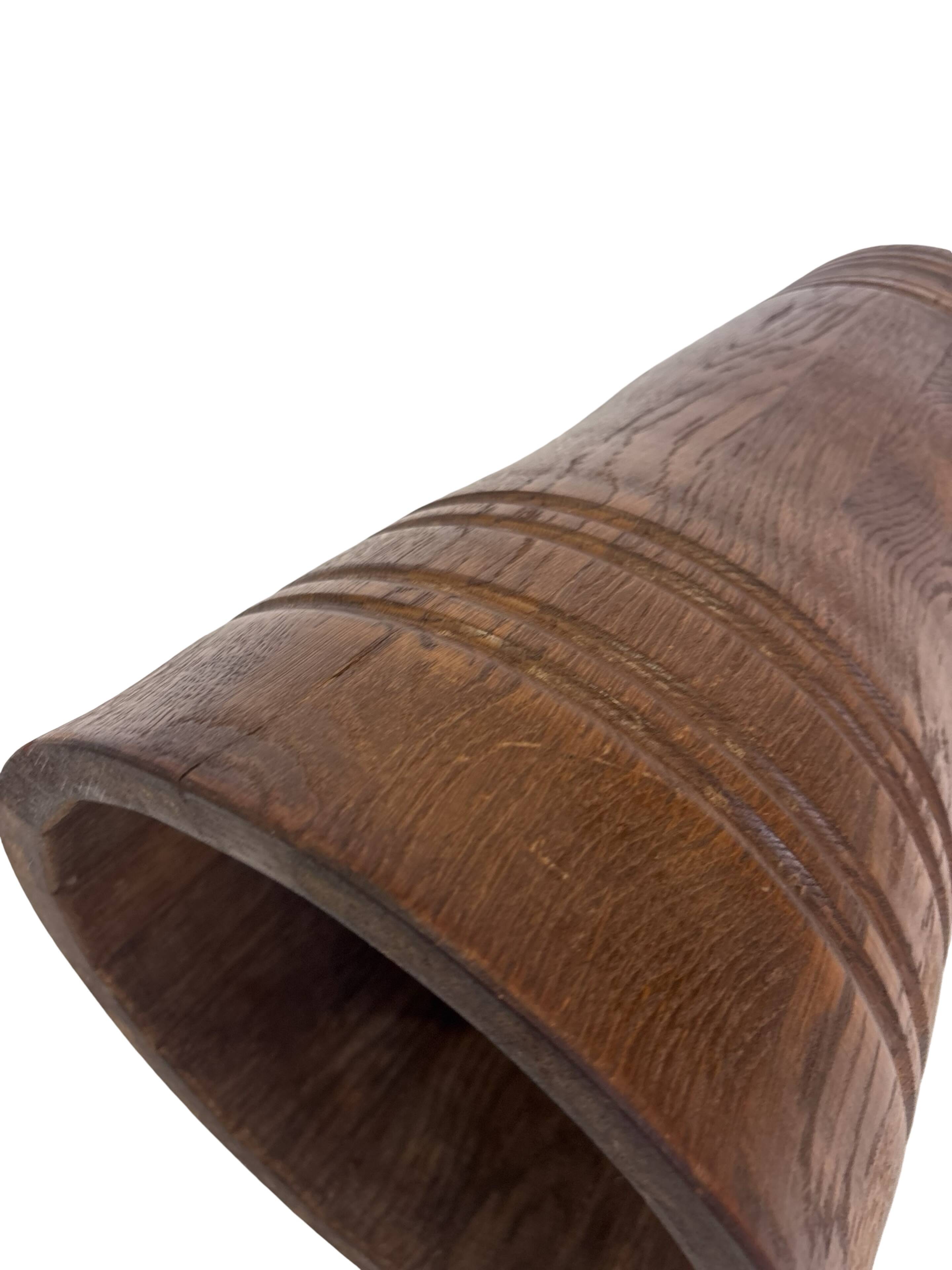 Vintage umbrella stand - holder oak basket storage design 60's minimalist