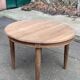 Renovated round Art Deco dining table, extendable, made of solid oak, 210cm.