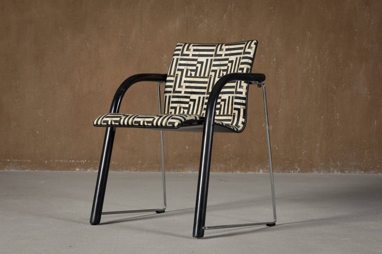 Vintage A 320 Armchair by Wulf Schneider & Ulrich Boehme for Thonet 1980’s in Myth Velvet (set of 4)