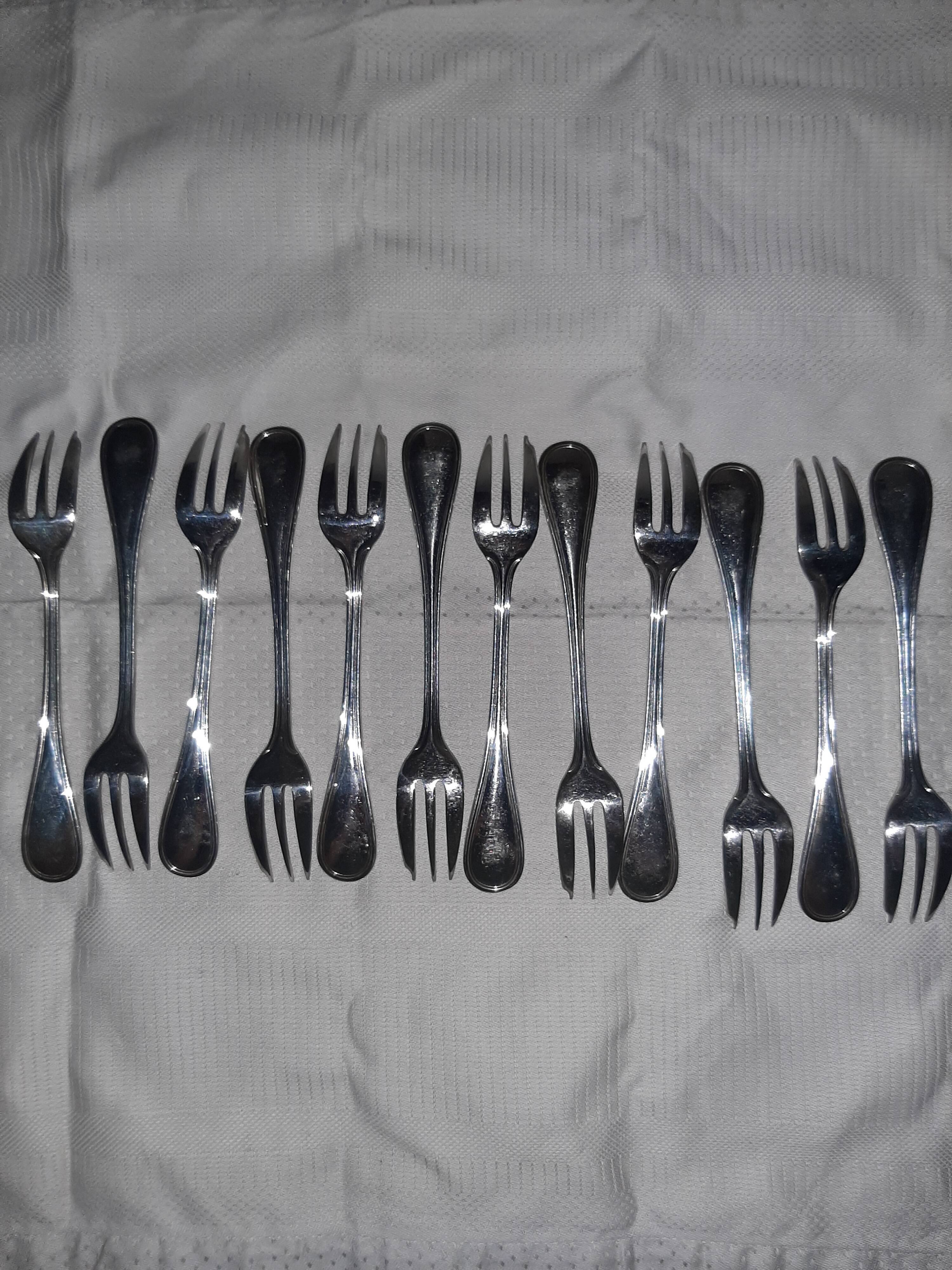 Christofle Albi silver metal cake forks