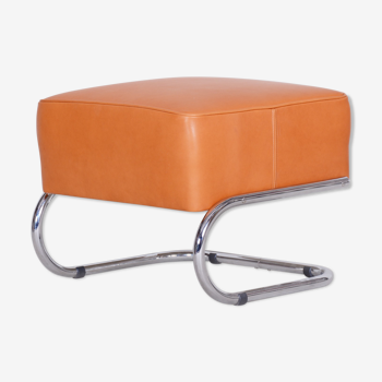 Orange Slezak foot stool made in 1930s Czechia
